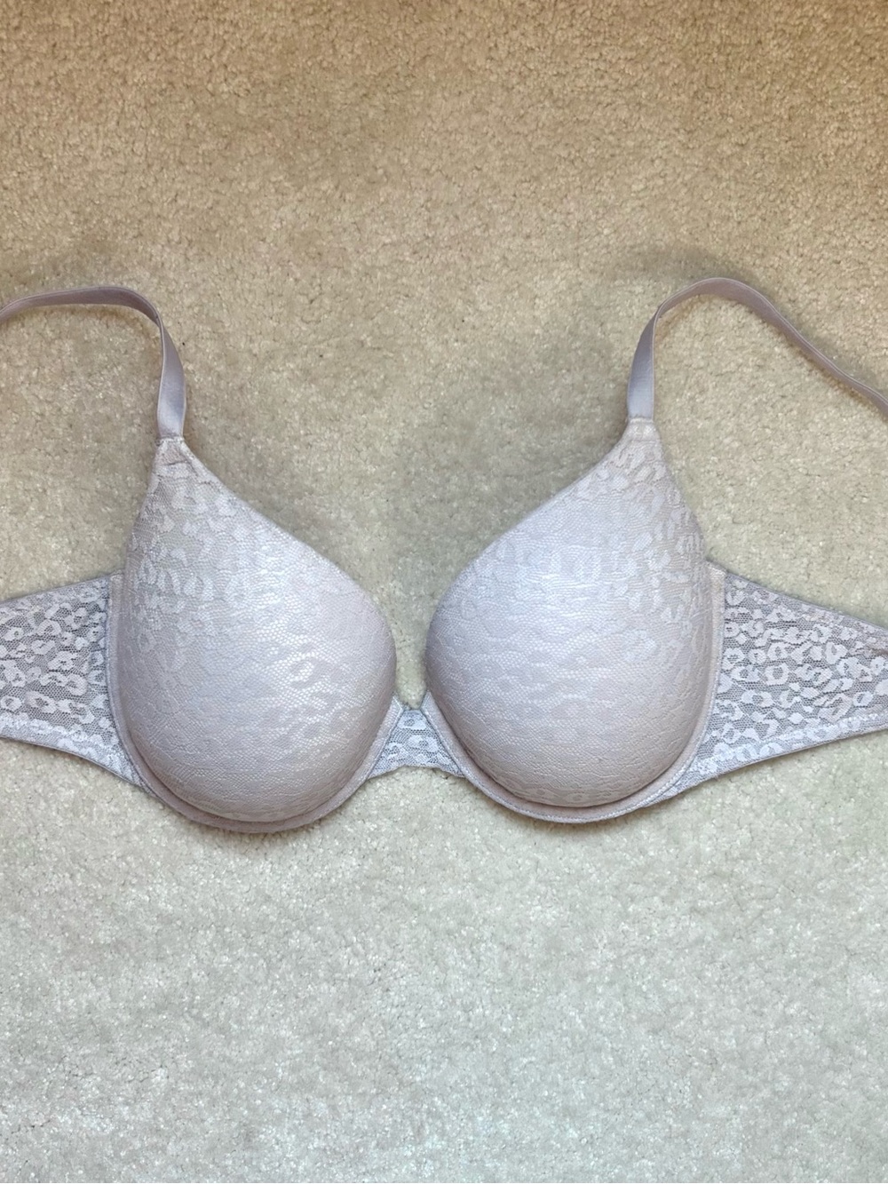 Victoria's Secret PINK White Leopard Print Push-Up Bra